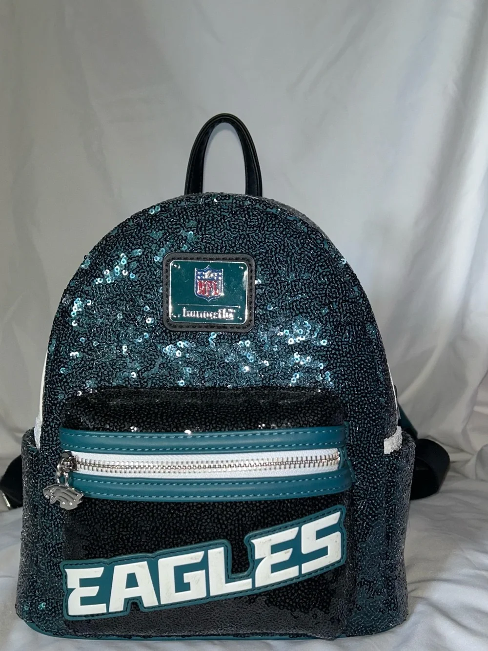NFL Eagles Sequin Mini Backpack in Philadelphia Eagles Green and Black